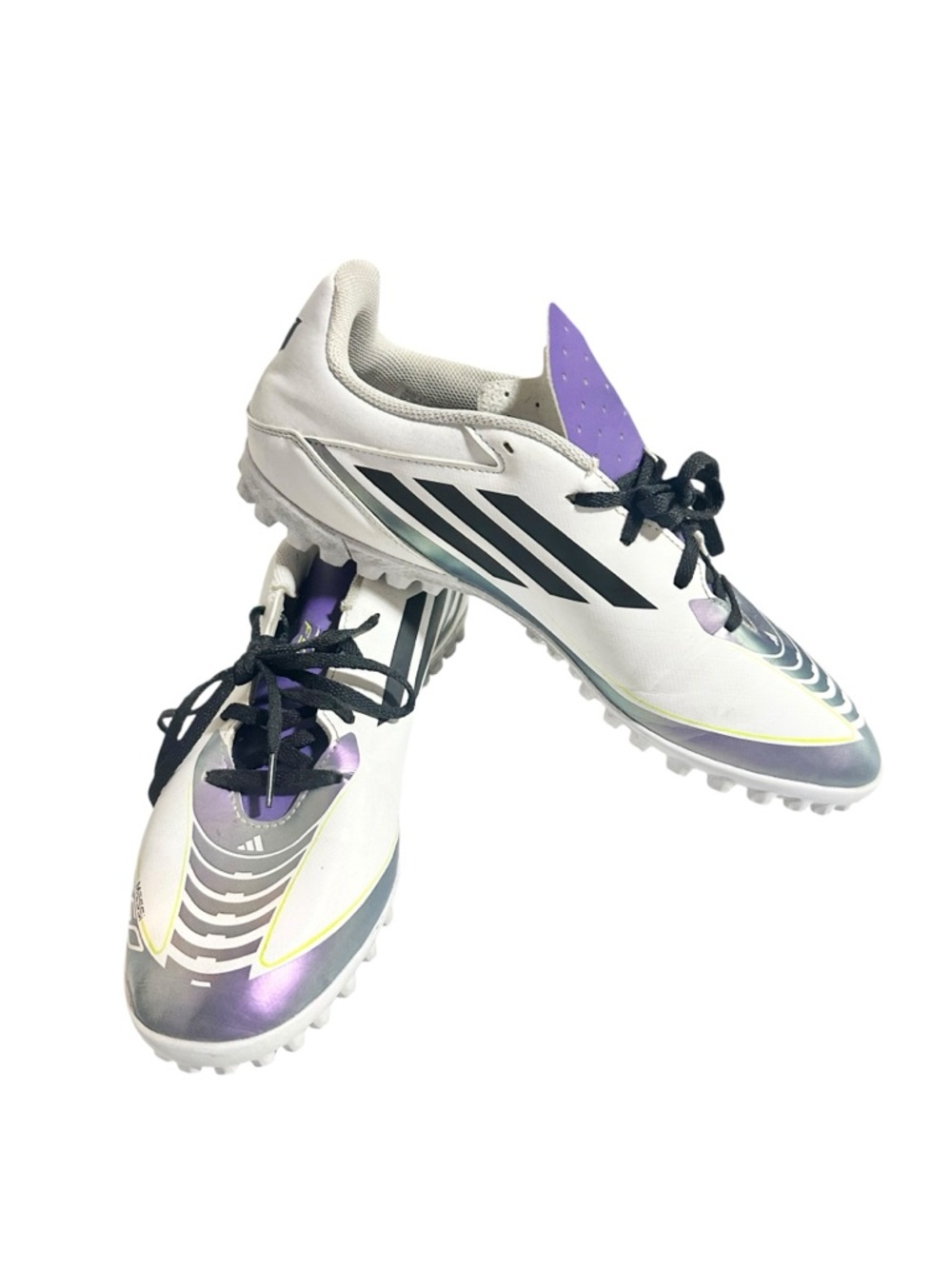 adidas Men's Soccer Turf Shoes in White, Purple & Black - 12